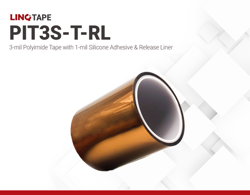 PIT3S-T-RL | 3mil Polyimide (Kapton) Tape | Thin Silicone Adhesive with Release Liner